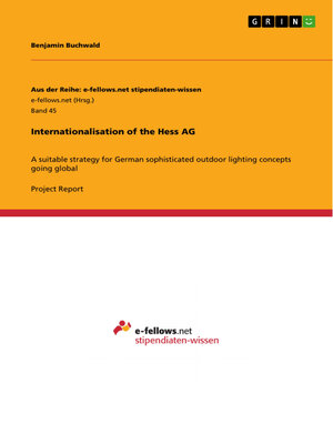 cover image of Internationalisation of the Hess AG
